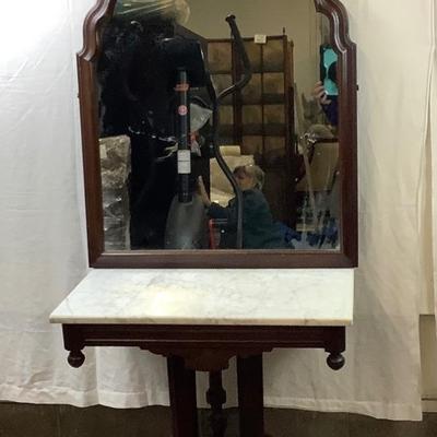 1455 Victorian Marble Top Table with Mirror