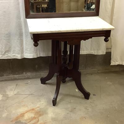 1455 Victorian Marble Top Table with Mirror
