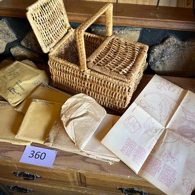 Sewing basket and transfers