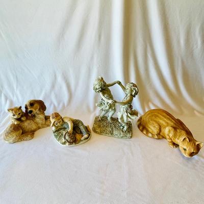 Adorable Sculptures including Sandicast Red Tabby Cat Sculpture (L-NM)