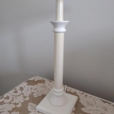 Pair of Metal Post Candlestick Table Lamps
