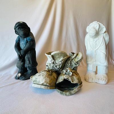 Monkey Sculptures and Planter (L-NM)