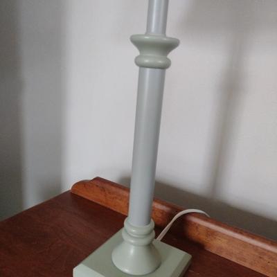 Pair of Metal Post Sage Candlestick Table Lamps