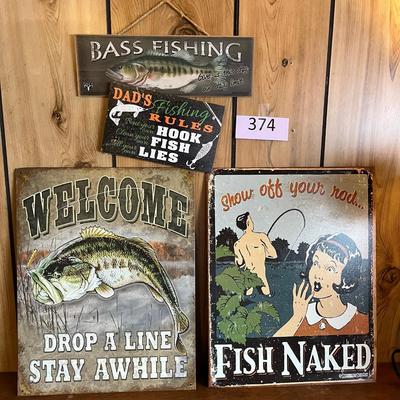 Lot of Fishing Signs