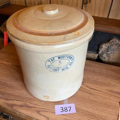 Western 5 Gallon Crock w/ Lid