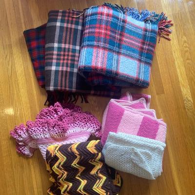 Lot of  Wool blankets & Afghan throws