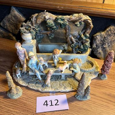 Resin large garden scene