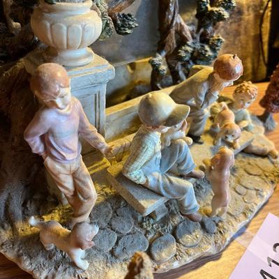 Resin large garden scene