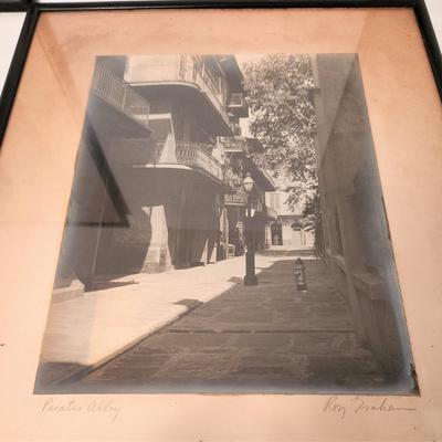Lot #164  Pair of Vintage Silver Albumen Photograhic Scenes of the French Quarter - Roy Trahan