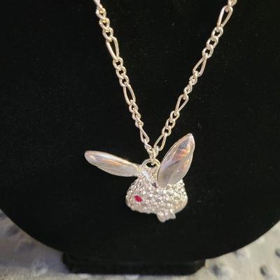 Rhinestone Rabbit Necklace