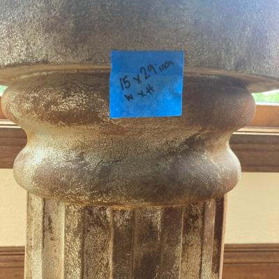 faux Birds of Paradise and column pedestal