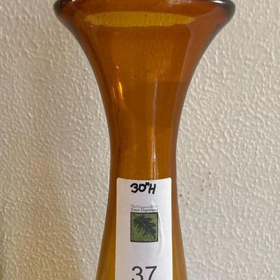 Tall amber glass Vase
