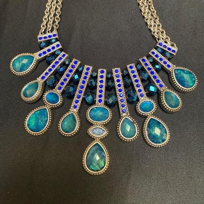 Blue & Teal Statement Fashion Necklace