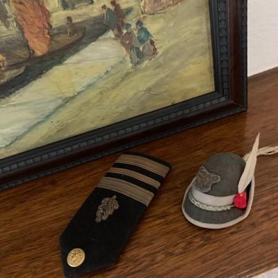 Dock scene painting and decorative items