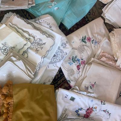 Large lot of vintage linens
