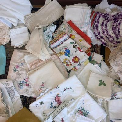 Large lot of vintage linens