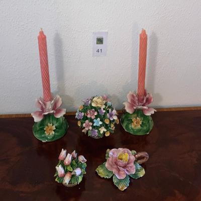 Lot of Porcelain Capodimonte Flowers