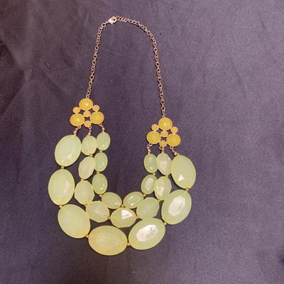 3 Tier Lime Green Necklace