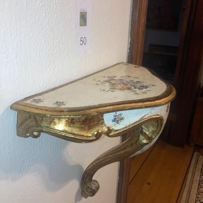 Antique demilune wall consule