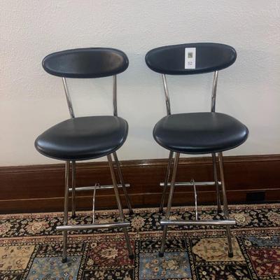 Modern Leather & Chrome bar height chairs