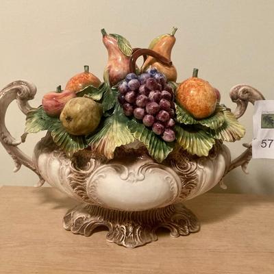 Large Capodimonte basket of fruit