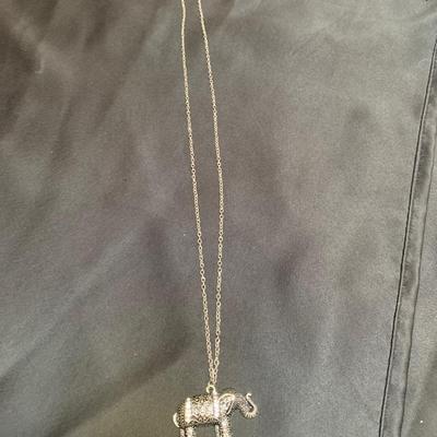 Long chain elephant necklace