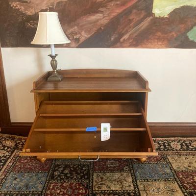Vintage  shoe cabinet and small table top lamp