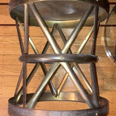 Brass stool and matching side table