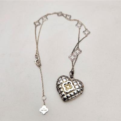 Lot #166  Heidi Klum Sterling Silver Chain with Heart Shaped Locket