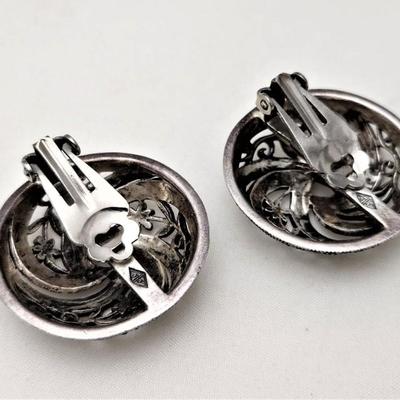 Lot #167  Judith Jack Sterling Silver & Marcasite Clip Earrings