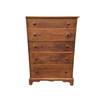 1511 Vintage Solid Cherry Five Drawer Graduated Dresser with Mirror