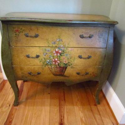 Bombay Style Storage Chest with Floral Design- Measures Approx 33