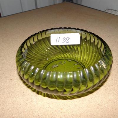 Avocado Green Glass Swirl Candy bowl