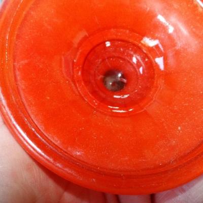 Orange Painted Glass Vase and Candle Holder