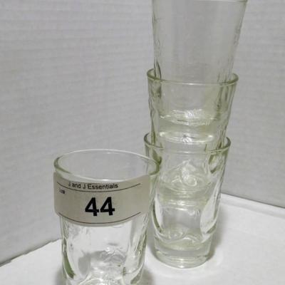 Set of 4 Juice Glasses Apple Patter