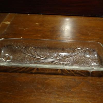VINTAGE GLASS CORN DISH