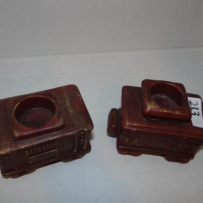 Wooden Train Candle Holders