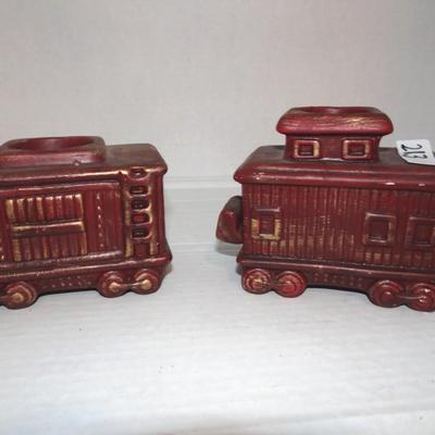 Wooden Train Candle Holders