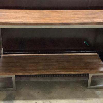 1573 Metal & Wood Industrial Entry Way Table