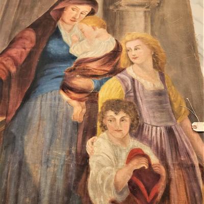 Lot #176  19th Century European oil on Canvas - Church scene