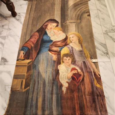 Lot #176  19th Century European oil on Canvas - Church scene