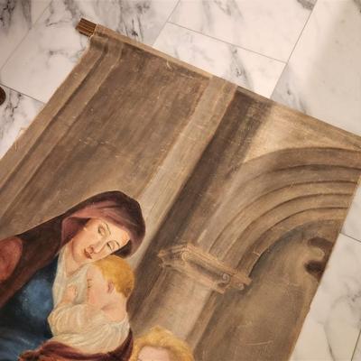 Lot #176  19th Century European oil on Canvas - Church scene