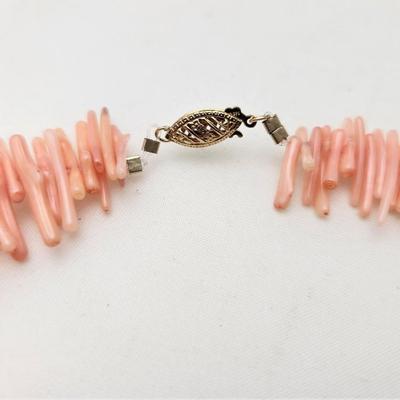 Lot #178  Angleskin (pink) branch Coral Necklace with 14kt gold clasp
