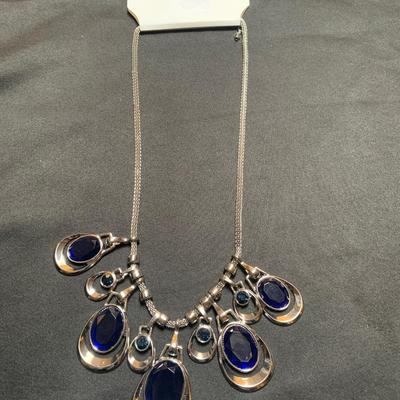18â€ Necklace Navy Blue/Silver Necklace