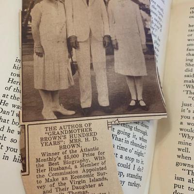 c.1929 Harriet Connor Brown SIGNED Prairie Life Autobiography/Award Clipping