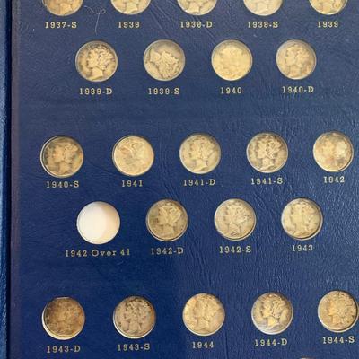 SILVER Mercury Dimes 1916-1945 In Collectors Book 60 SILVER DIMES