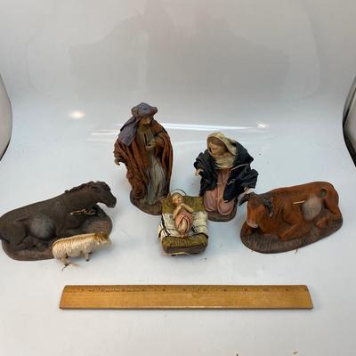 Vintage Beck Giftware Corp Nativity Scene Figurines Baby Jesus Mary Joseph Animals Made in Spain