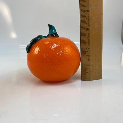 Blown Art Glass Mandarin Orange Citrus Fruit