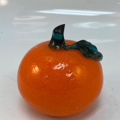 Blown Art Glass Mandarin Orange Citrus Fruit