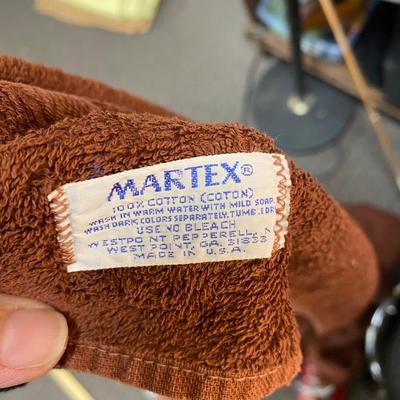 Vintage Martex Brown Super Grandpa Embroidered Giant Bath Towel